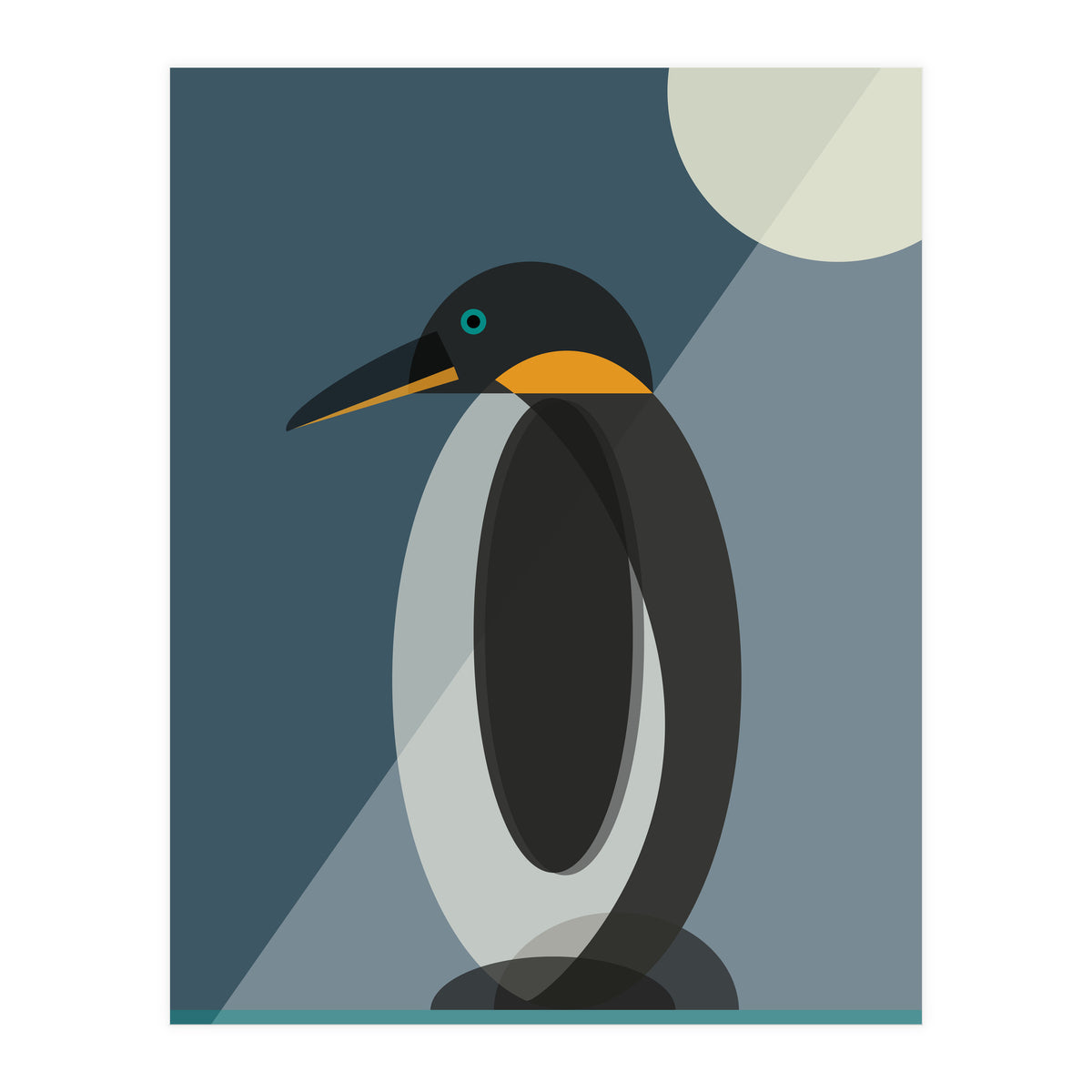 Mid Century Geometric Penguin (Print Only)