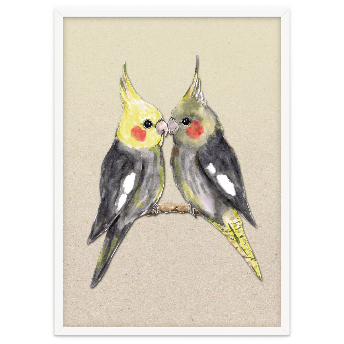 Two cute cockatiels