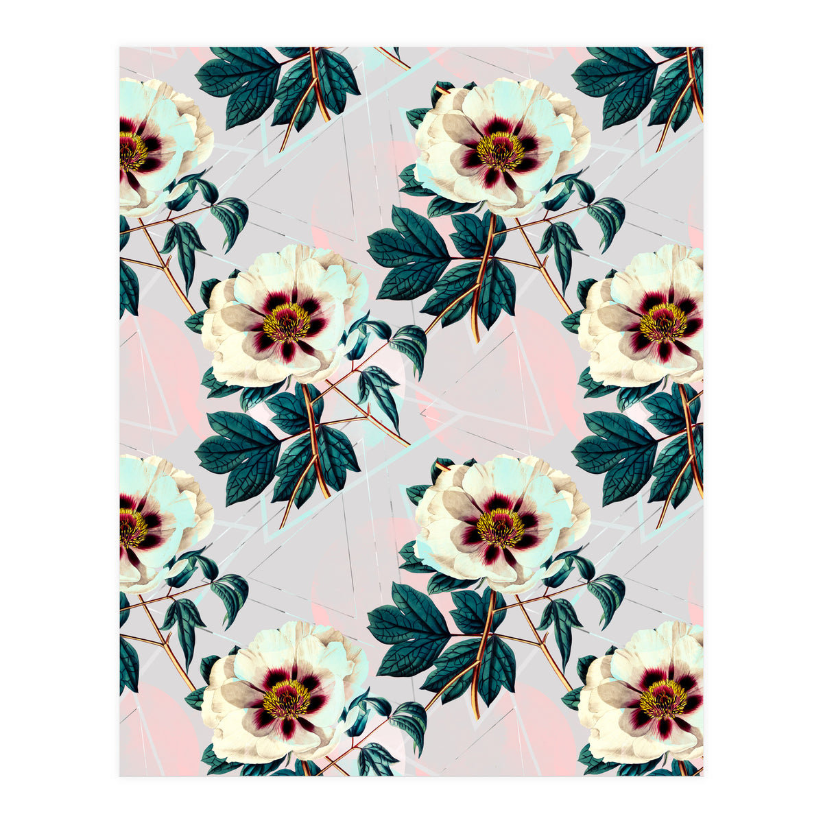 Flowery blooming with geometric (Print Only)
