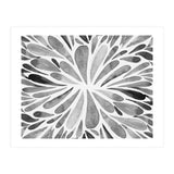 Retro abstract floral - black and white (Print Only) thumbnail