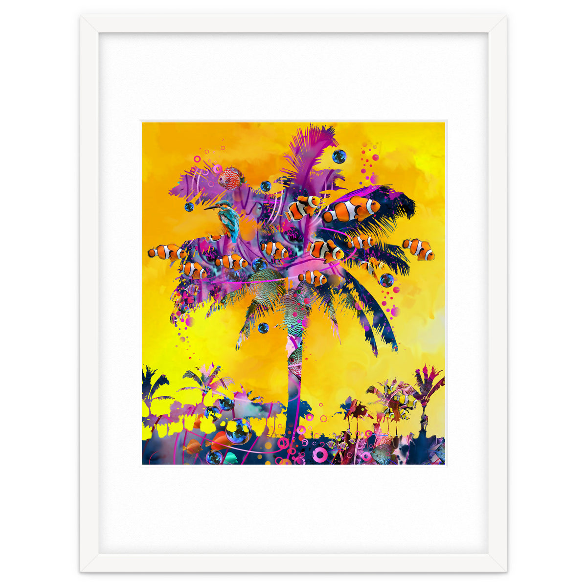 Purple Palm with Fish