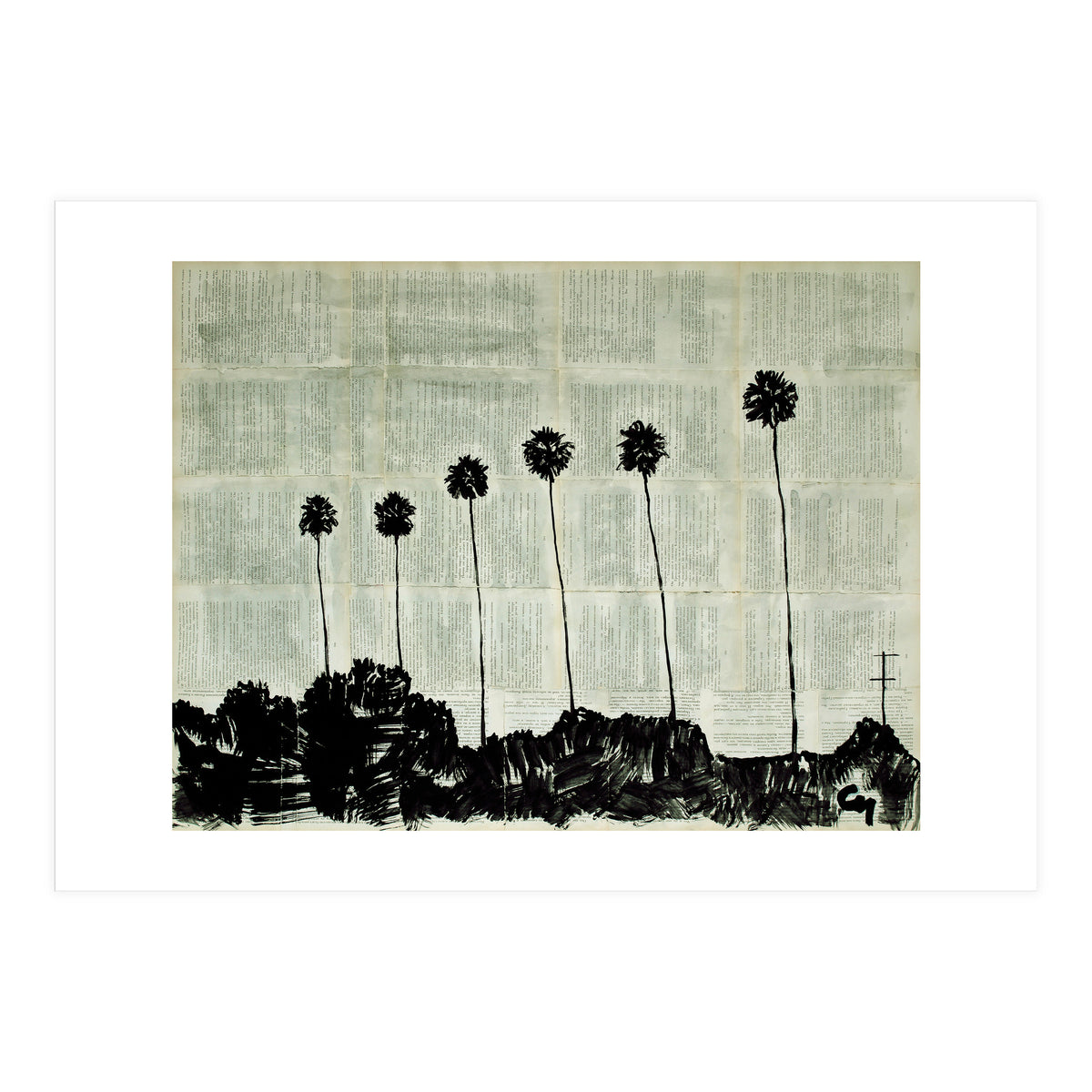 Six Palm Trees . (Print Only)