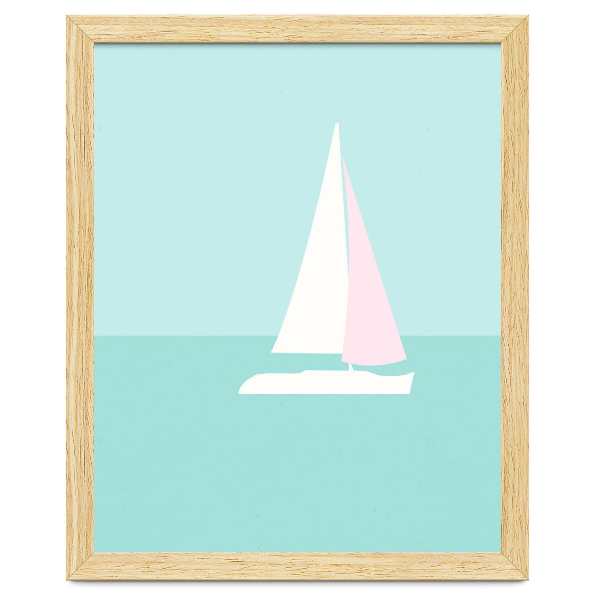 Minimal Sailboat - Turquoise Coast