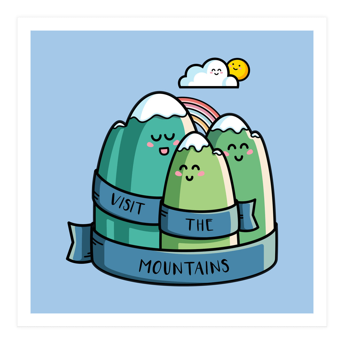 Kawaii Cute Visit the mountains (Print Only)