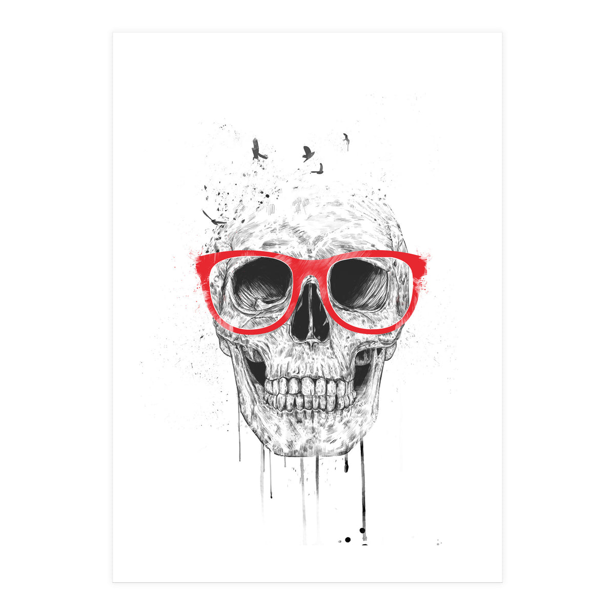 Skull With Red Glasses (Print Only)
