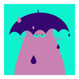 Lilac Cat With Umbrella  (Print Only) thumbnail
