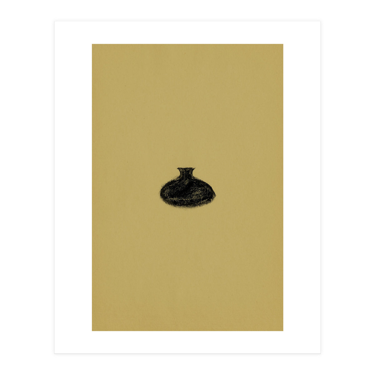 Olive green and black vase (Print Only)