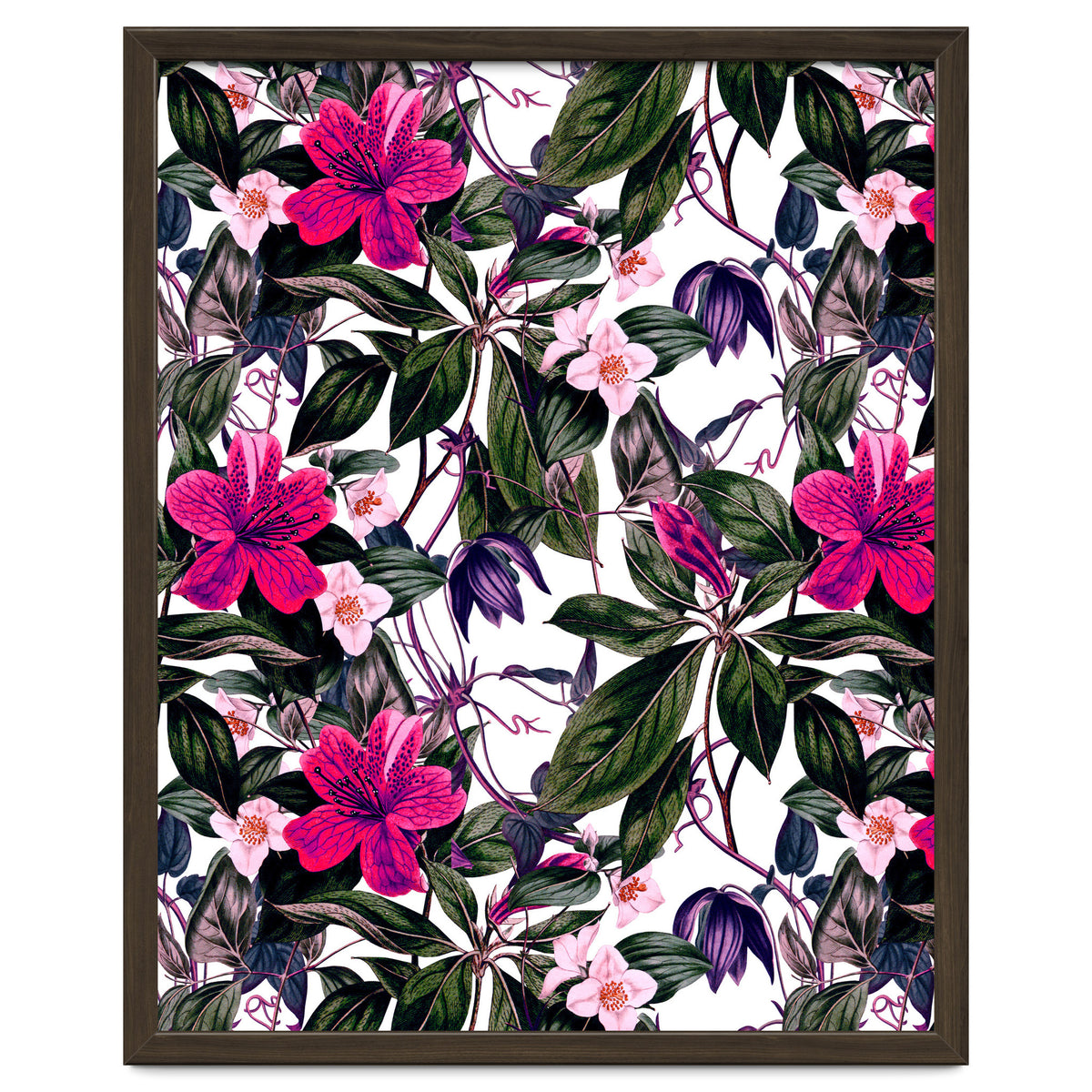 Pattern antique botanical flowers