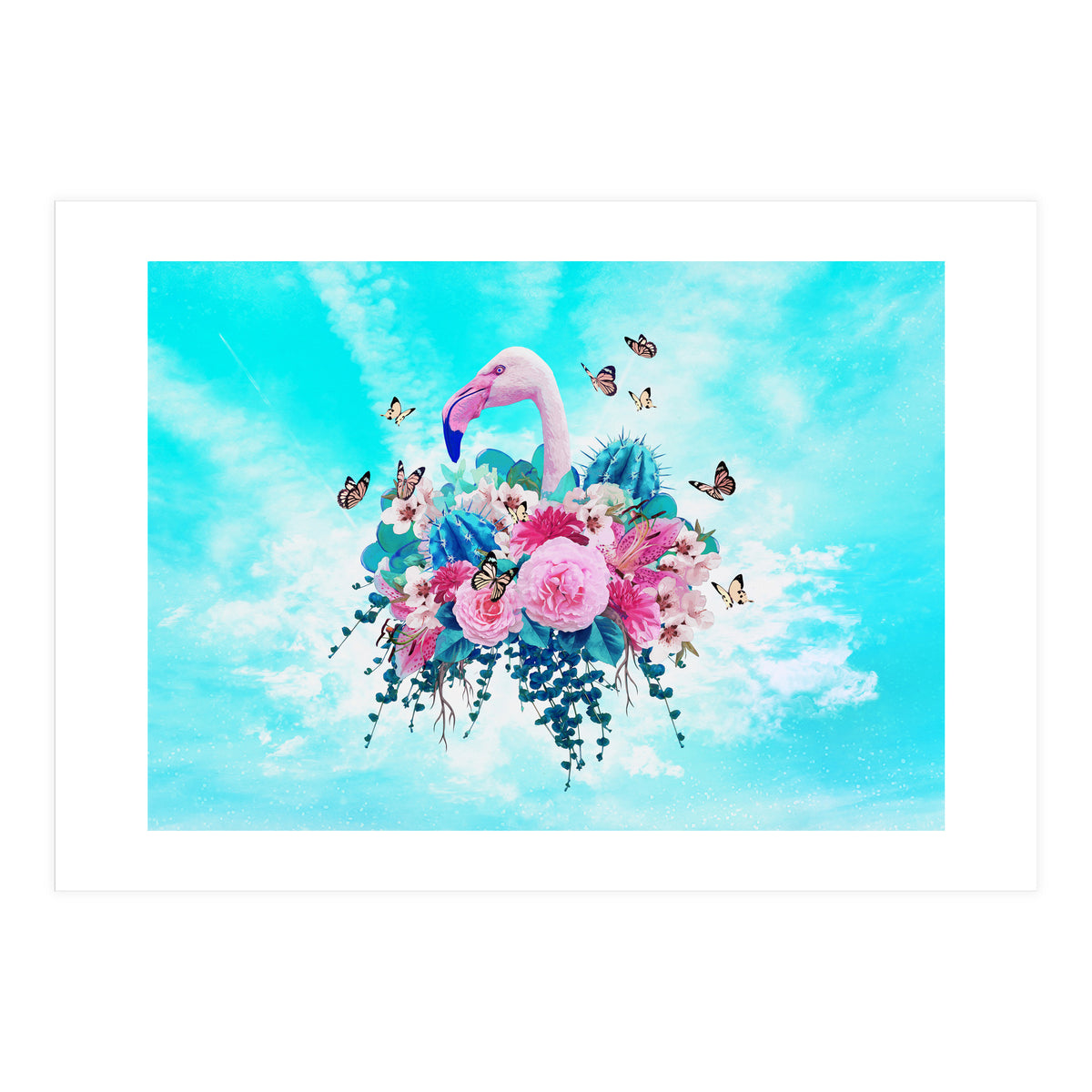 Floral Flamingo  (Print Only)