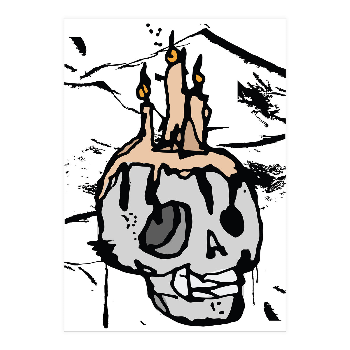 Skull Candlelight Sketch (Print Only)