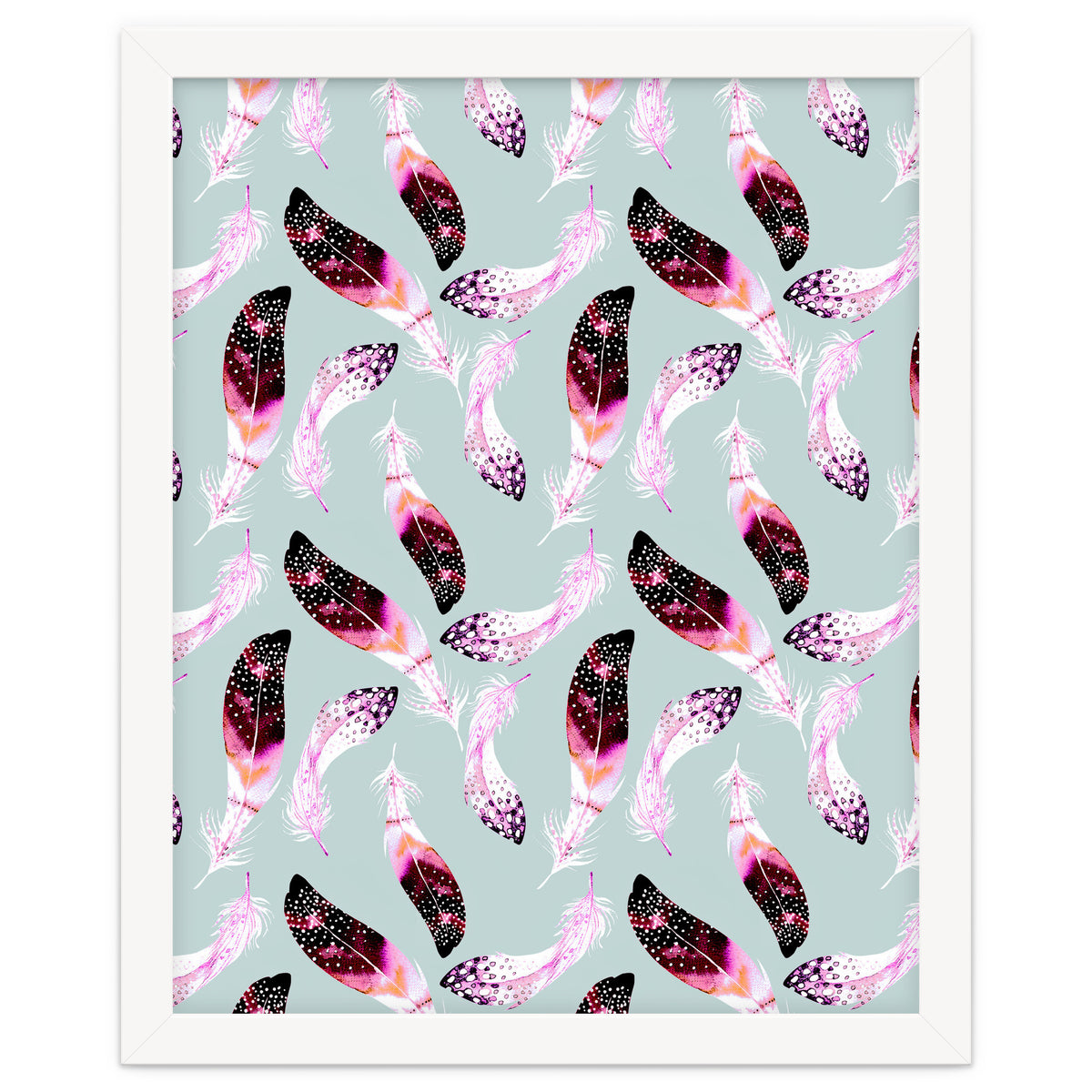 Bohemian pattern of feathers