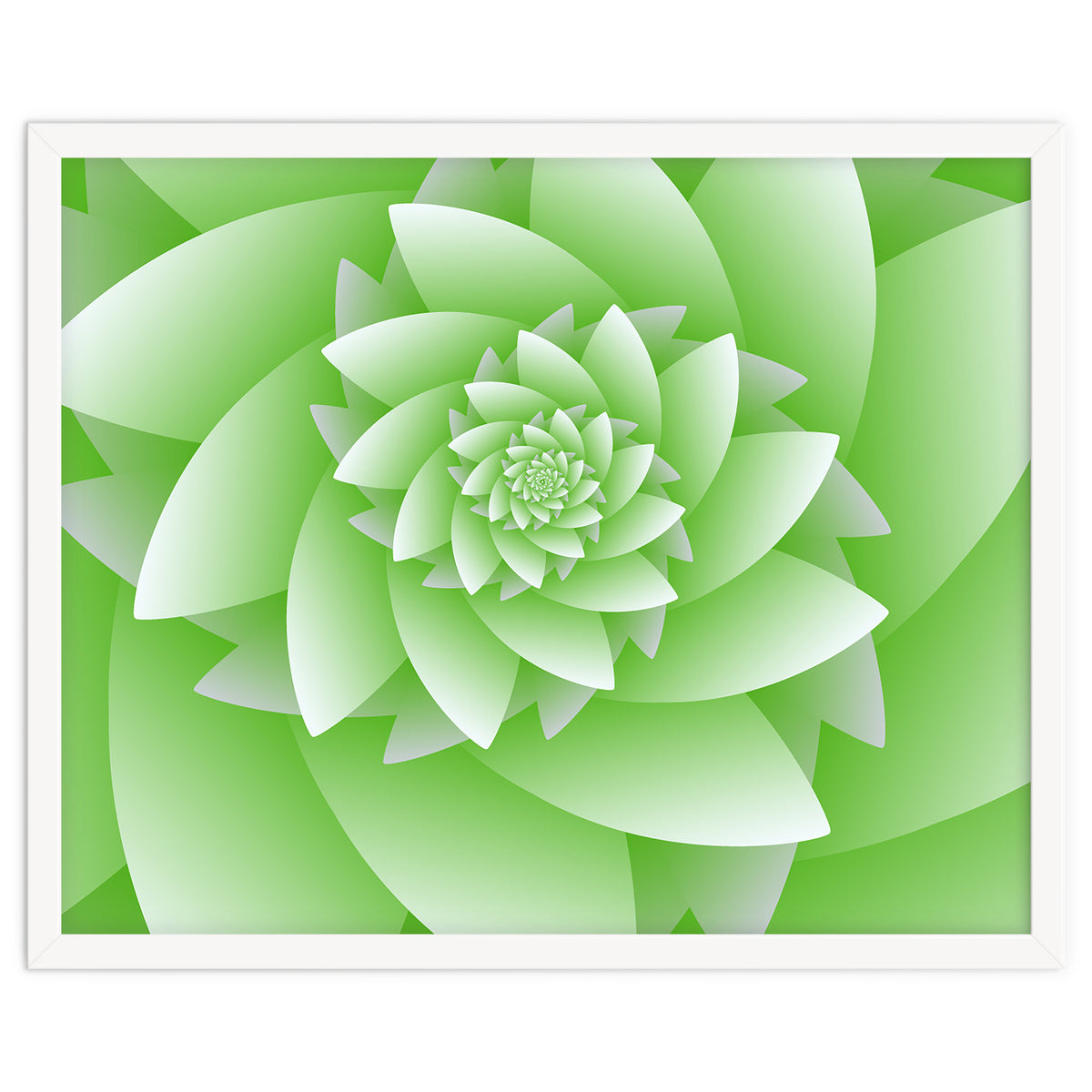 Abstract Green Floral Optical Illusions Art