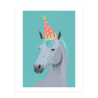 Horse with Party Hat Portrait  (Print Only)