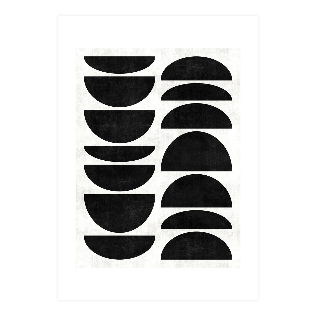 Mid-Century Modern Pattern No.9 - Black and White Concrete (Print Only)