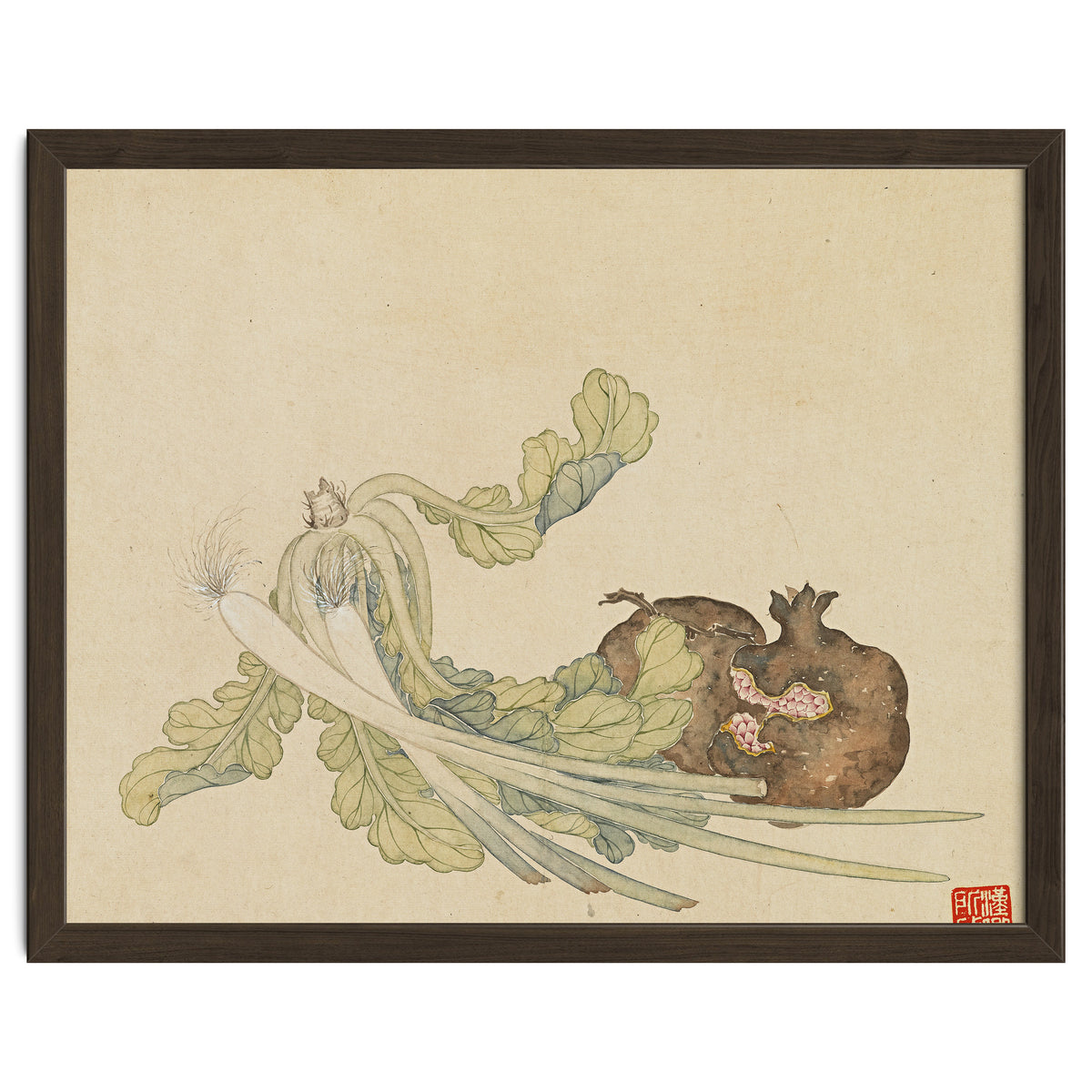 Wang Chengyu ~flowers, Vegetables, Pomegranates, Onions, Chinese Cabbage, Vegetables