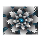 Seamless Blue 3D Floral (Print Only) thumbnail