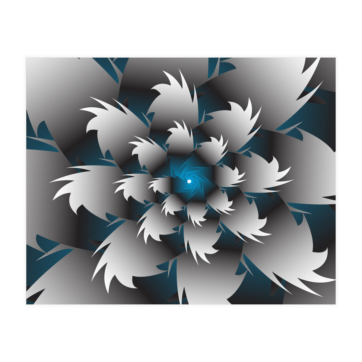 Seamless Blue 3D Floral (Print Only)