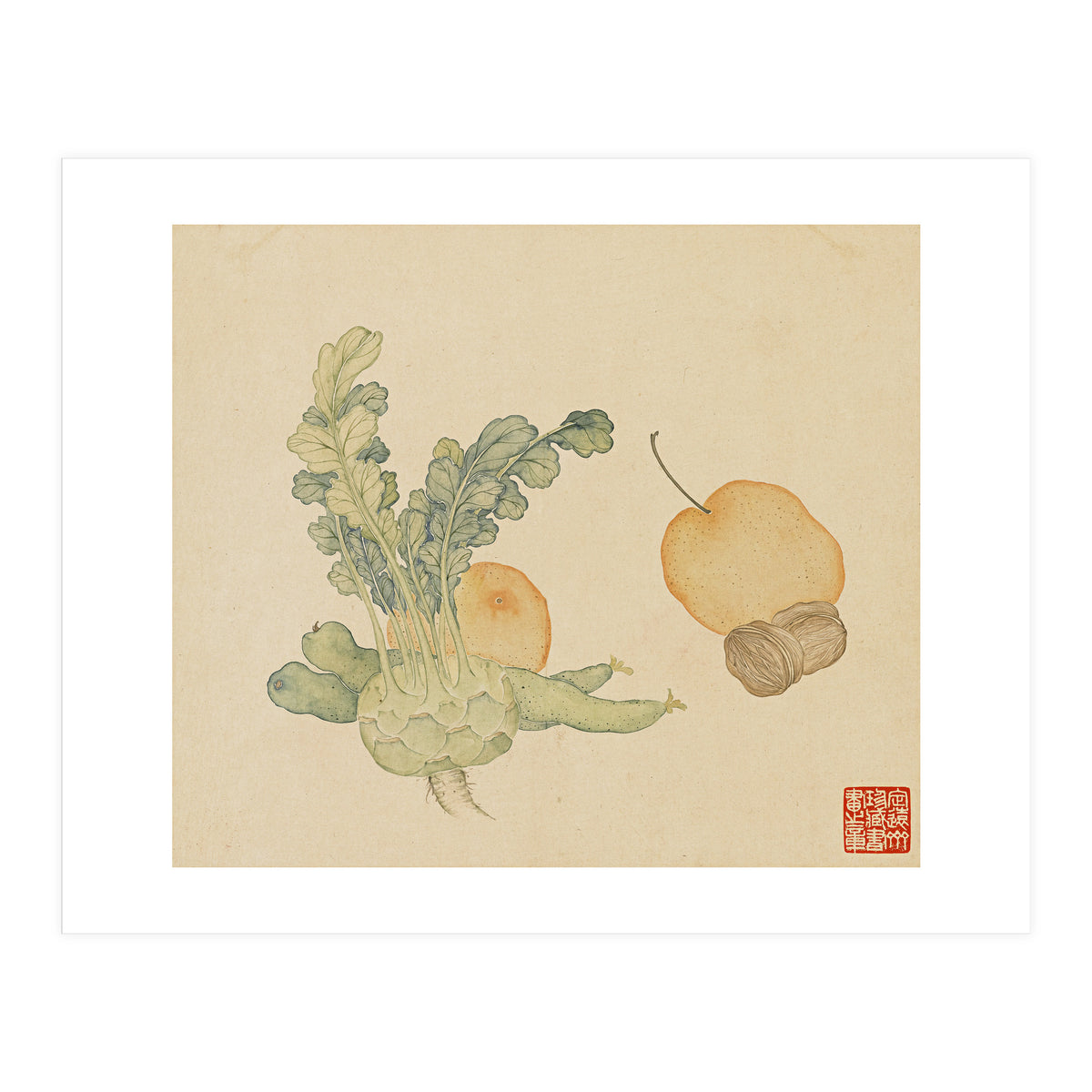 Wang Chengpi ~flowers And Vegetables, Vegetables, Fruits, Epiphyllum, Pears, Peppers (Print Only)