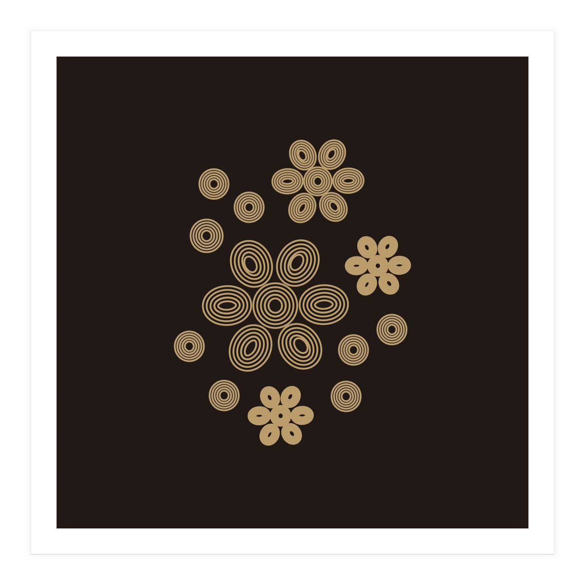 Golden minimal garden | abstract geometric (Print Only)