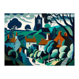English Country Village Painting (Print Only) thumbnail