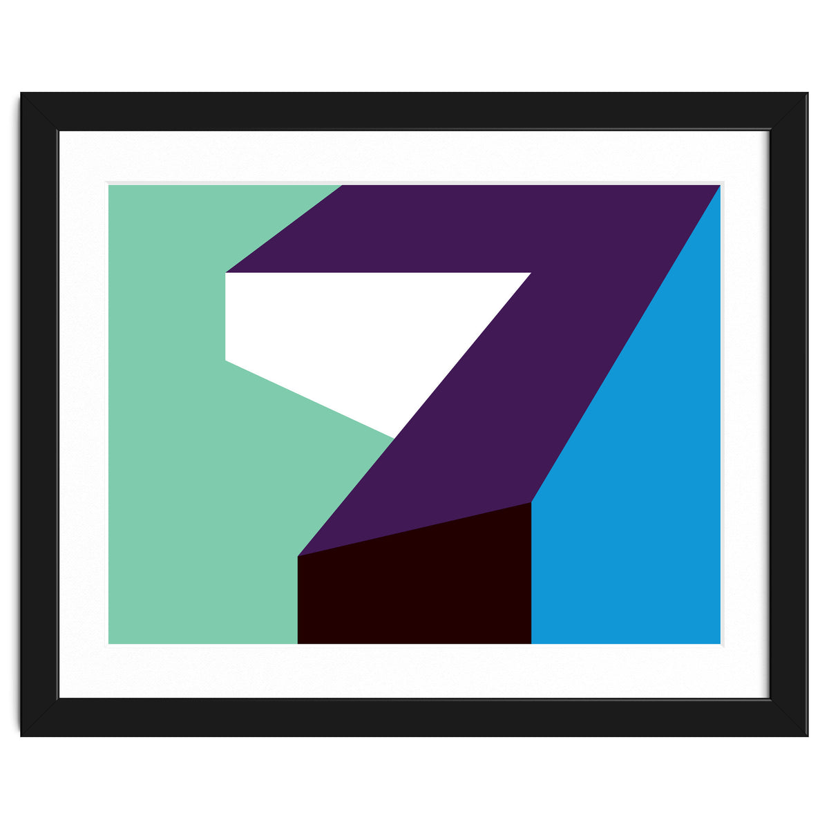 Geometric Shapes No. 60 - purple, mint & purple