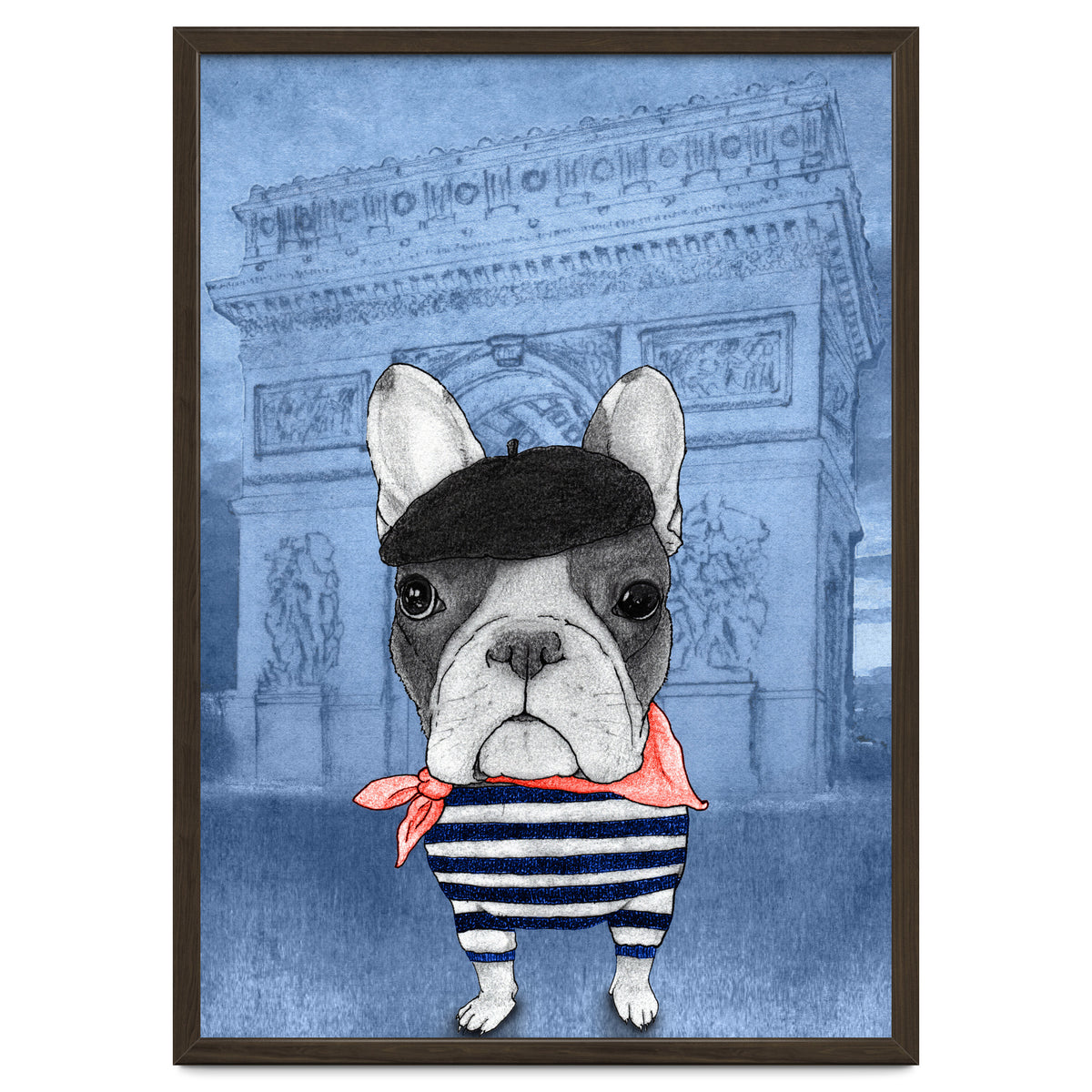 French Bulldog With Arc De Triomphe