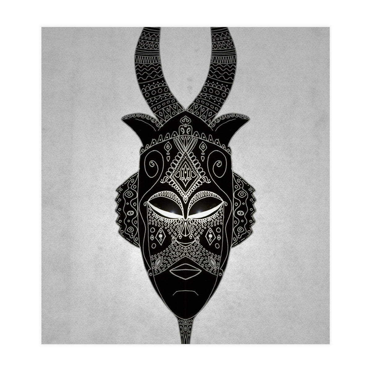 Horned Tribal Mask  (Print Only)