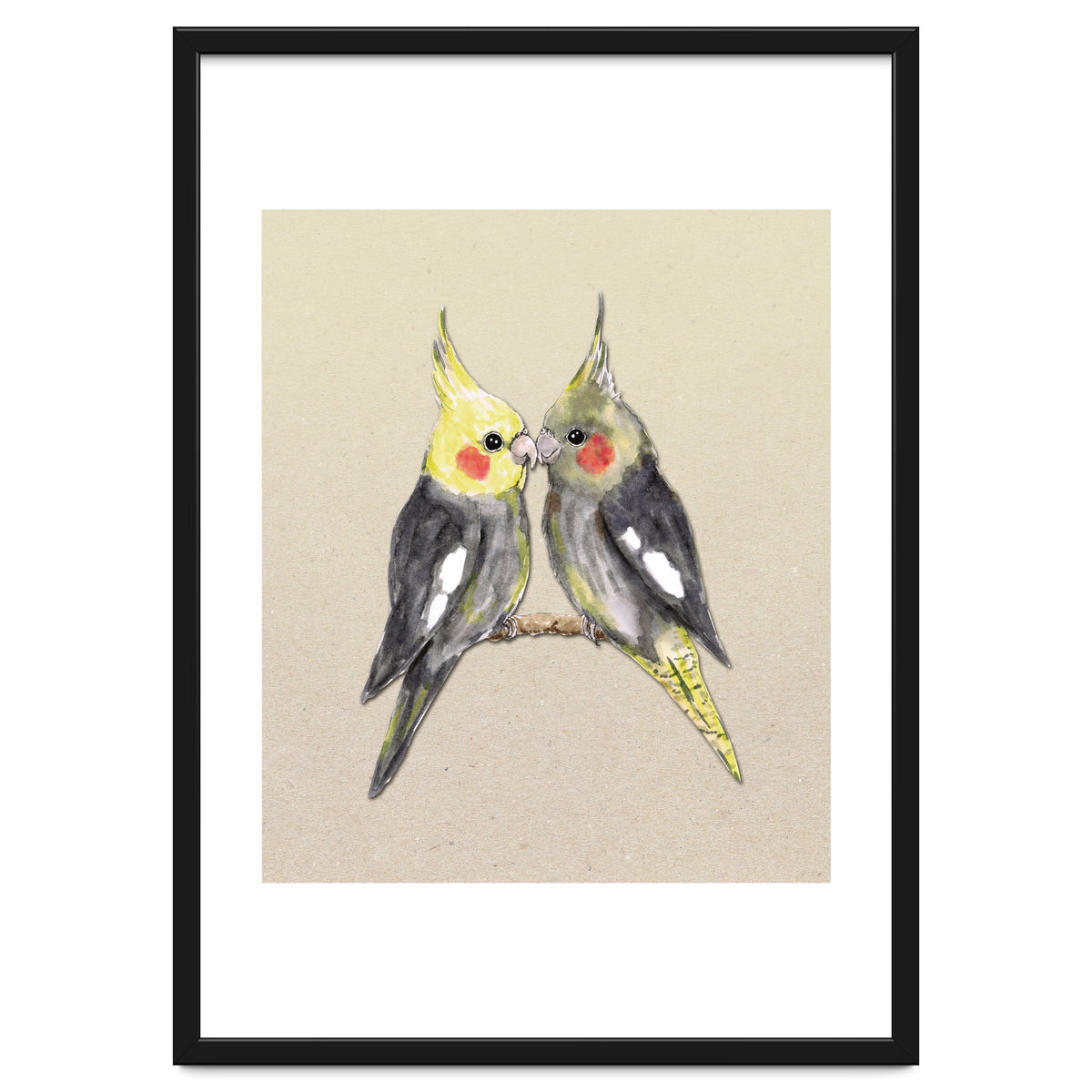 Two cute cockatiels