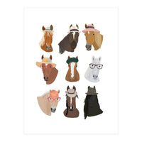 Horses in Glasses and Hats (Print Only)