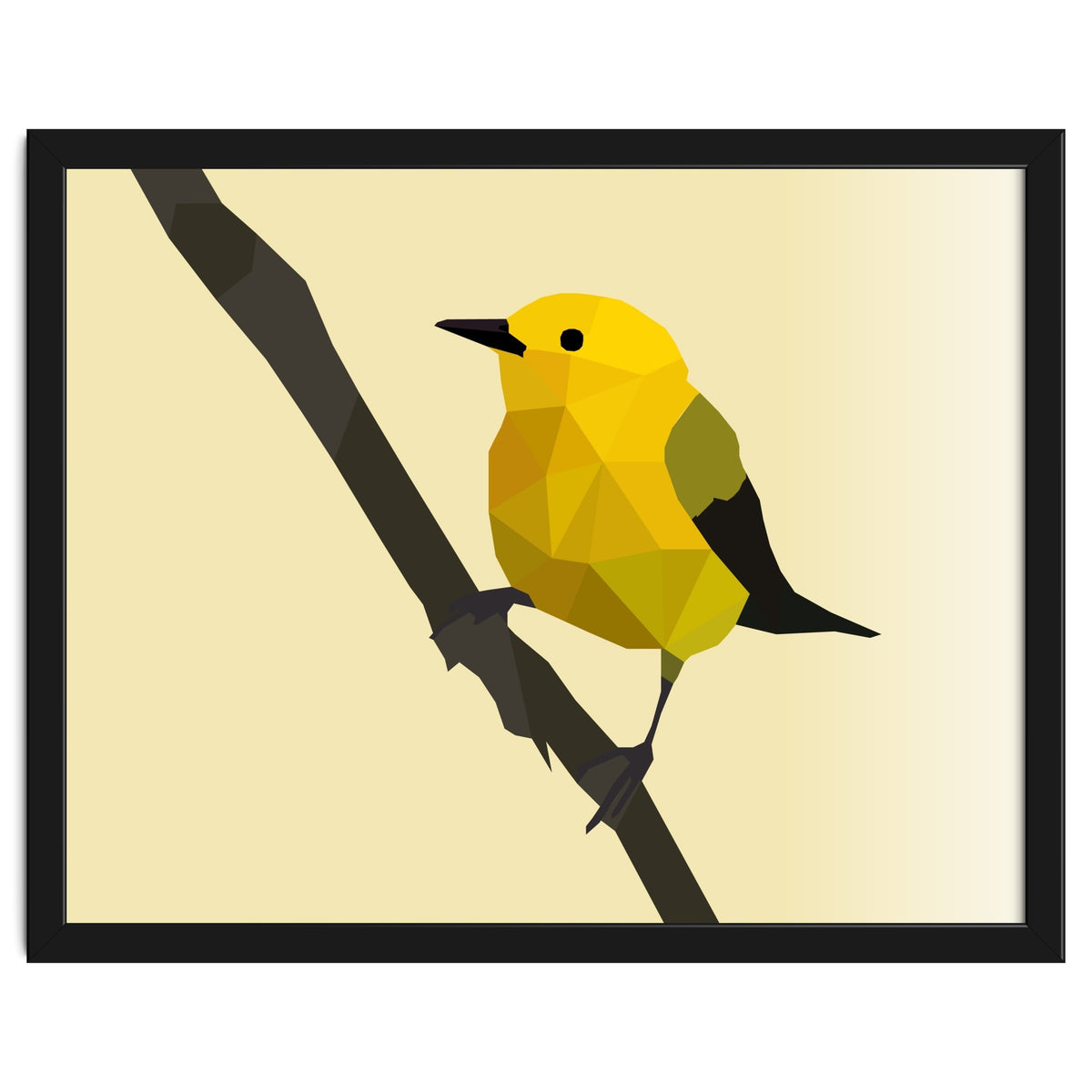 Prothonotary Warbler Low Poly Art