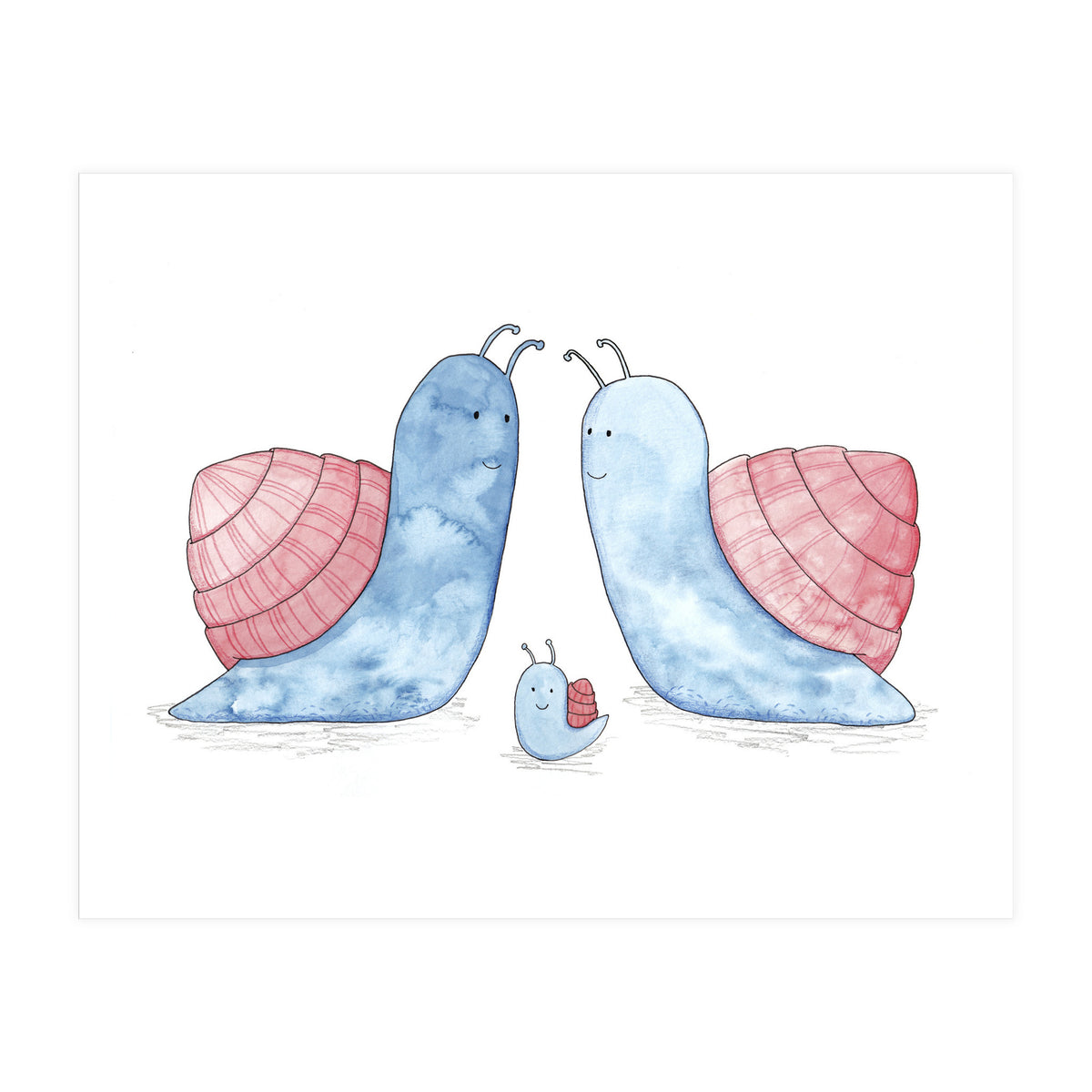Blue Snail Family (Print Only)