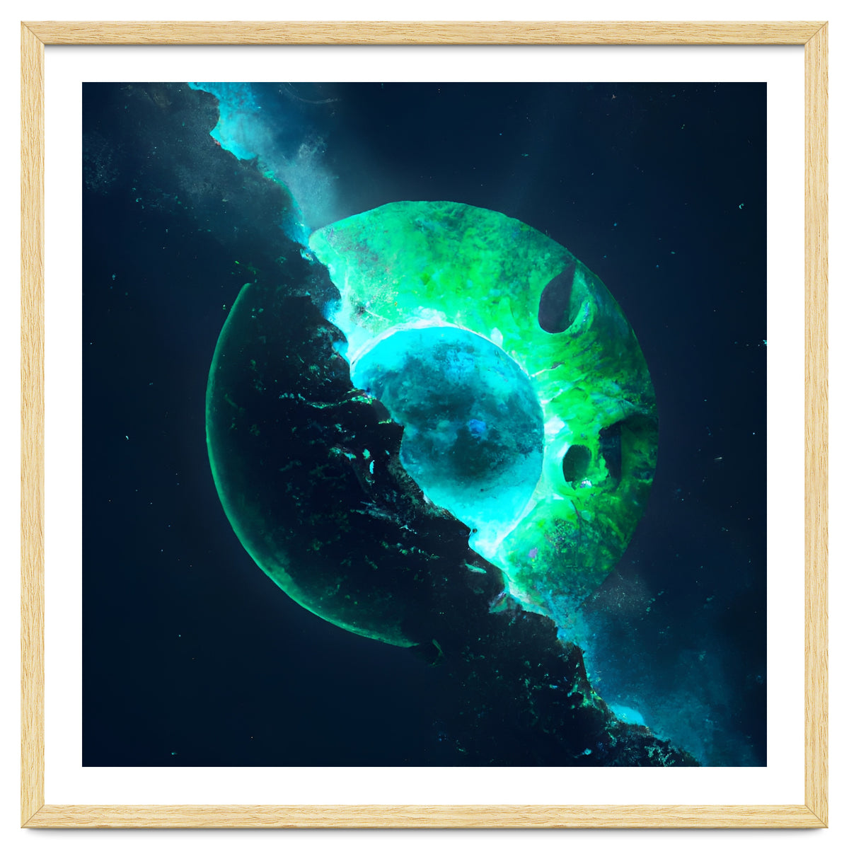 Emerald Lunar Core Cracking Open