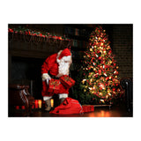 Santa Claus put his Christmas gift under the Xmas tree at midnight (Print Only) thumbnail