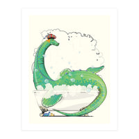 Loch Ness Monster in the Bath, Funny Bathroom Humour (Print Only)