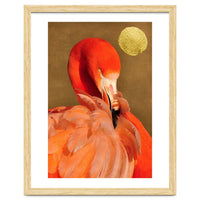 Flamingo With Golden Sun
