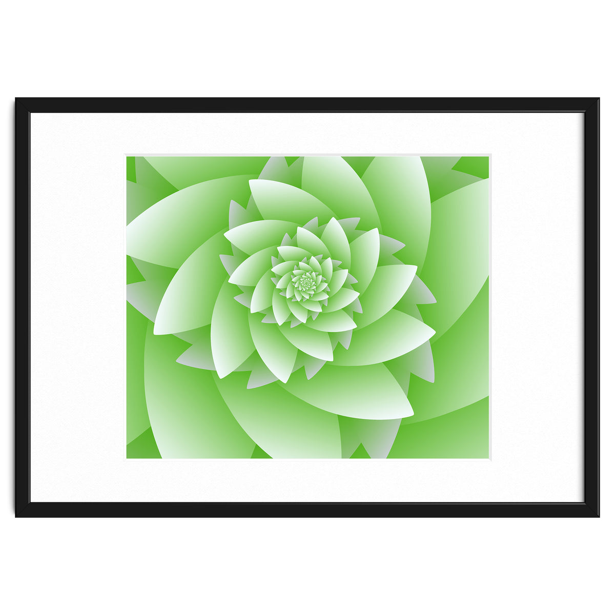 Abstract Green Floral Optical Illusions Art