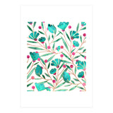 Turquoise Floral (Print Only) thumbnail
