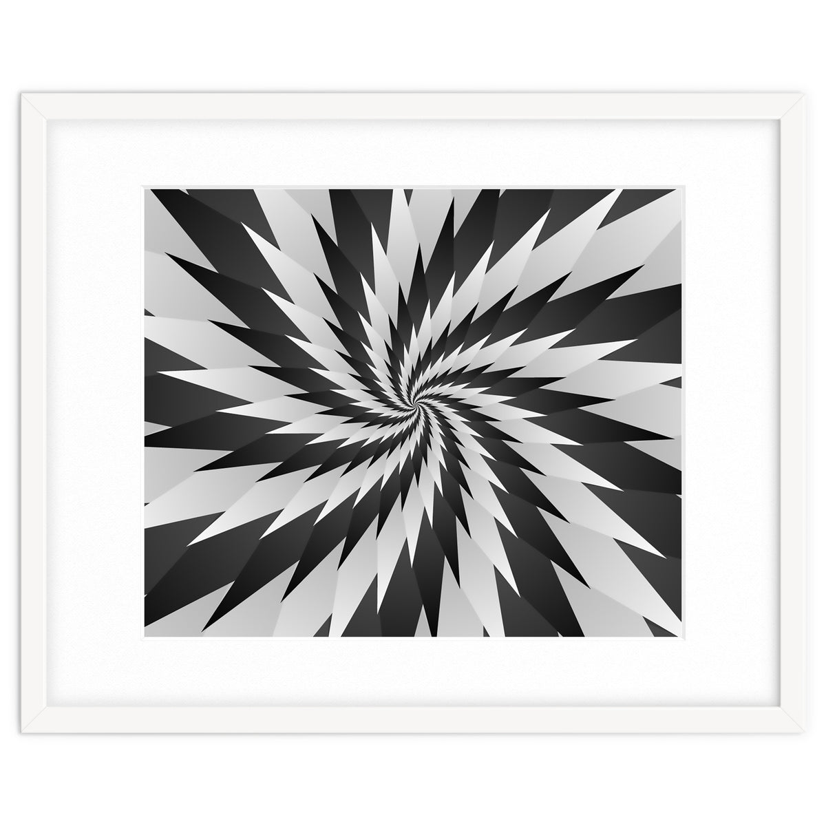 3D Abstract Swirl Monochrome Art