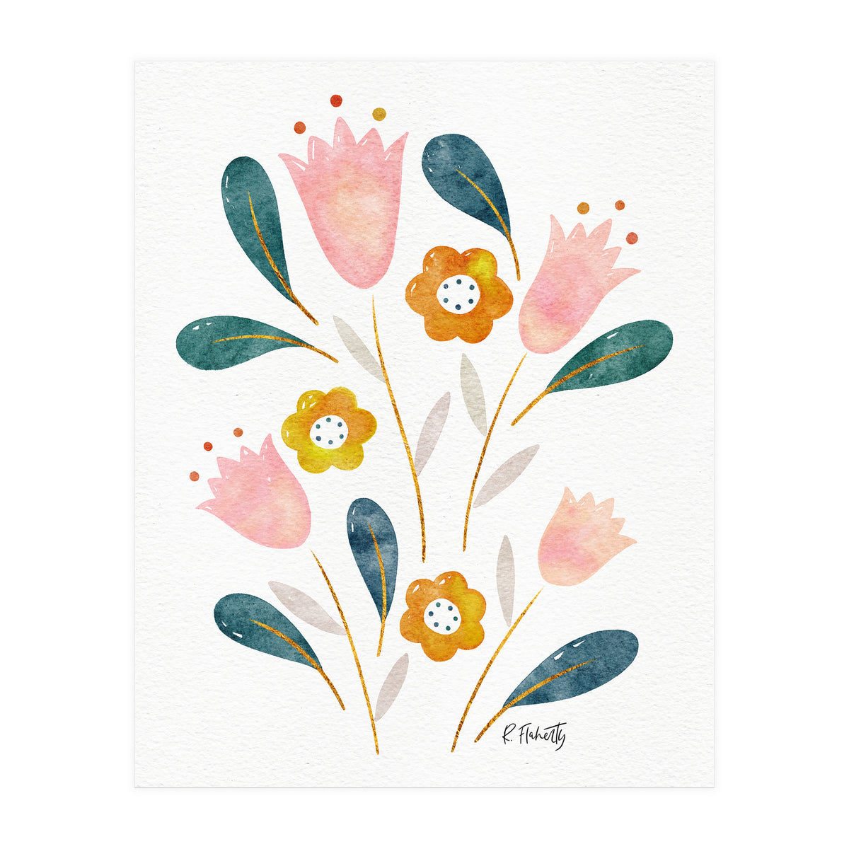 Watercolour Tulips (Print Only)