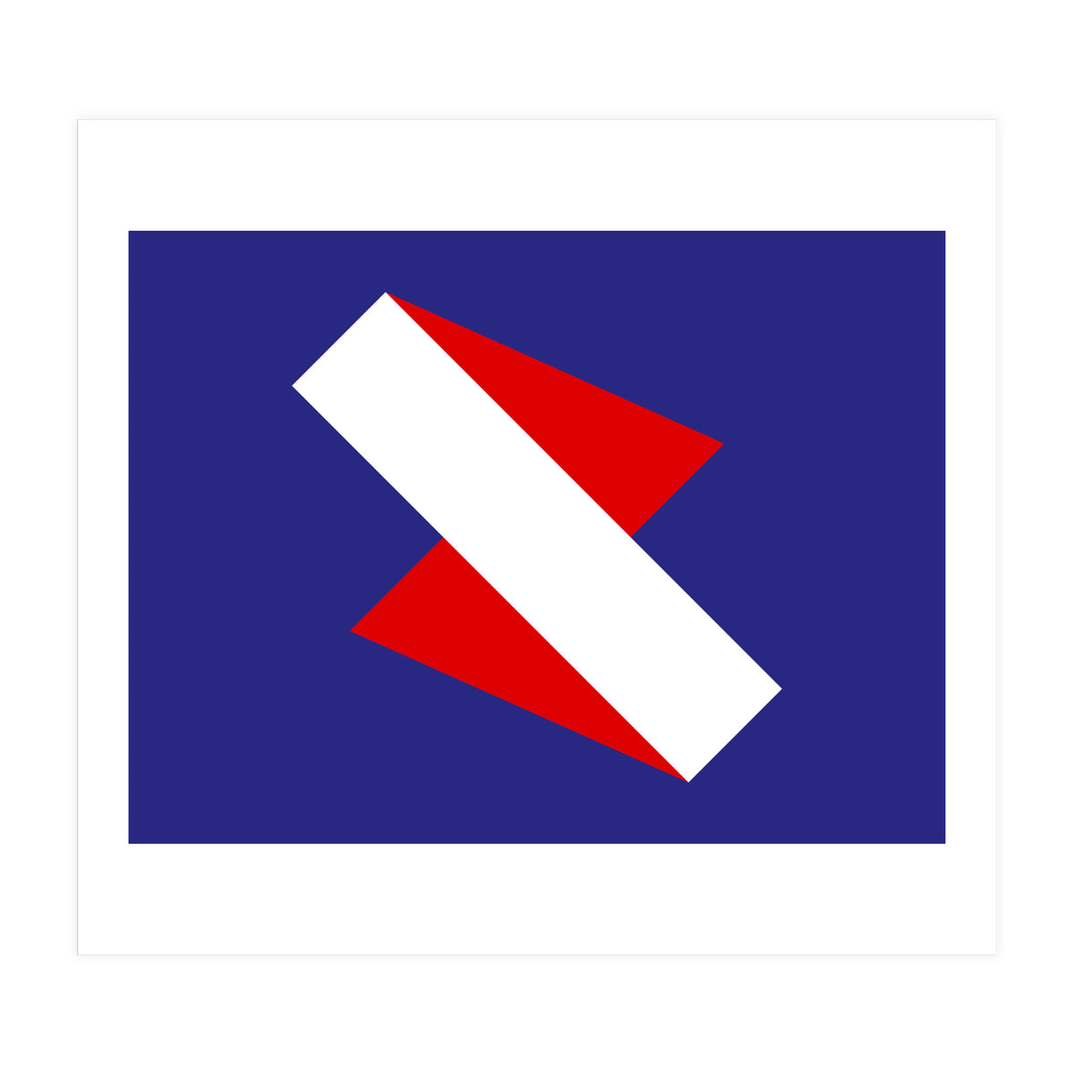 Geometric Shapes No. 68 - red & royal blue (Print Only)