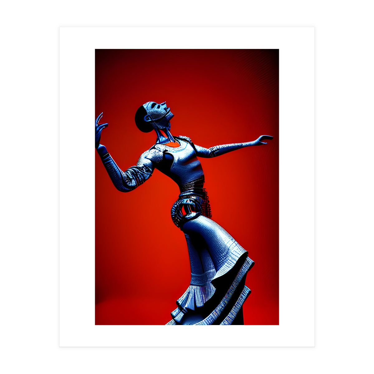 Robot Cyborg passionately dancing Flamenco (Print Only)