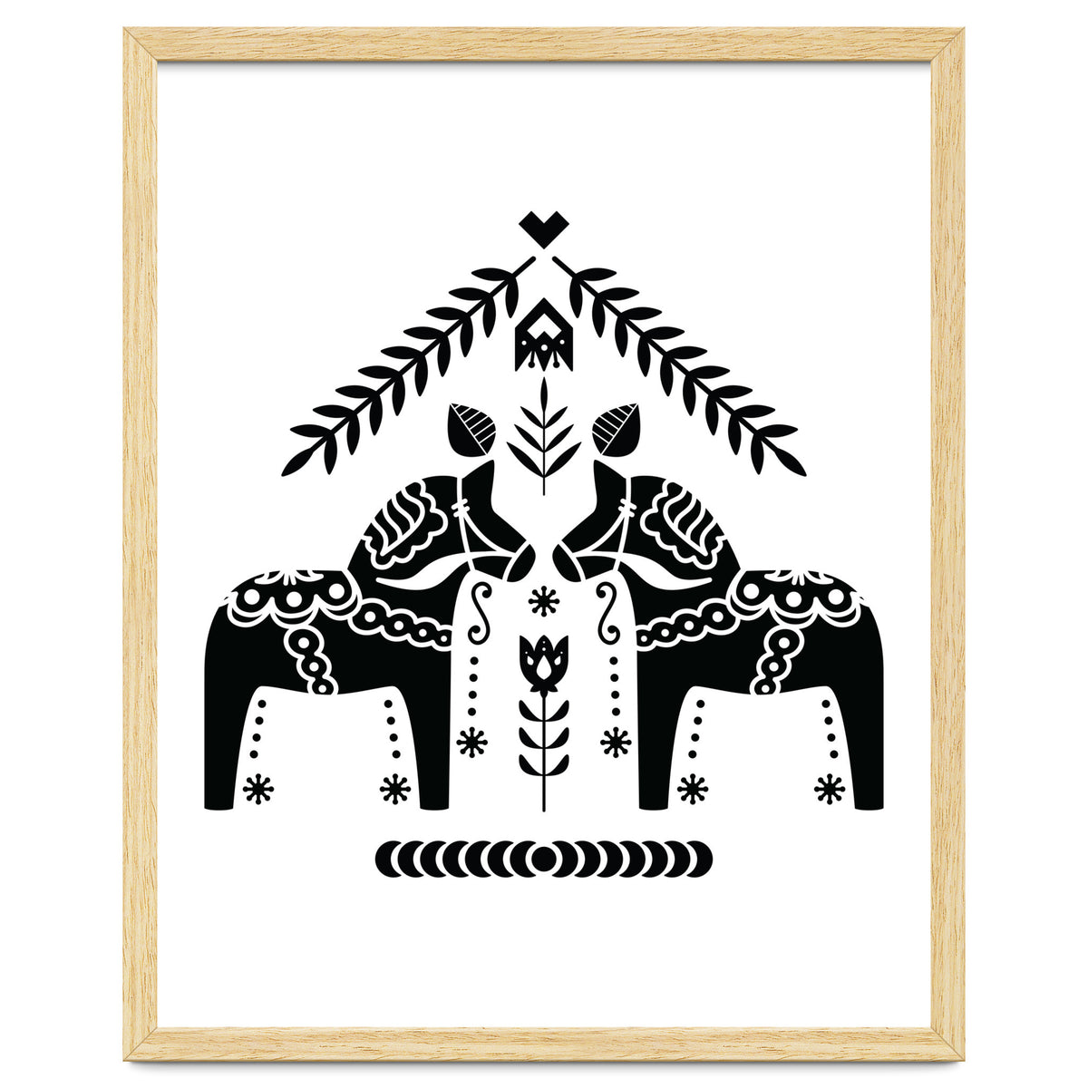 Swedish Dala Horse Folk Pattern