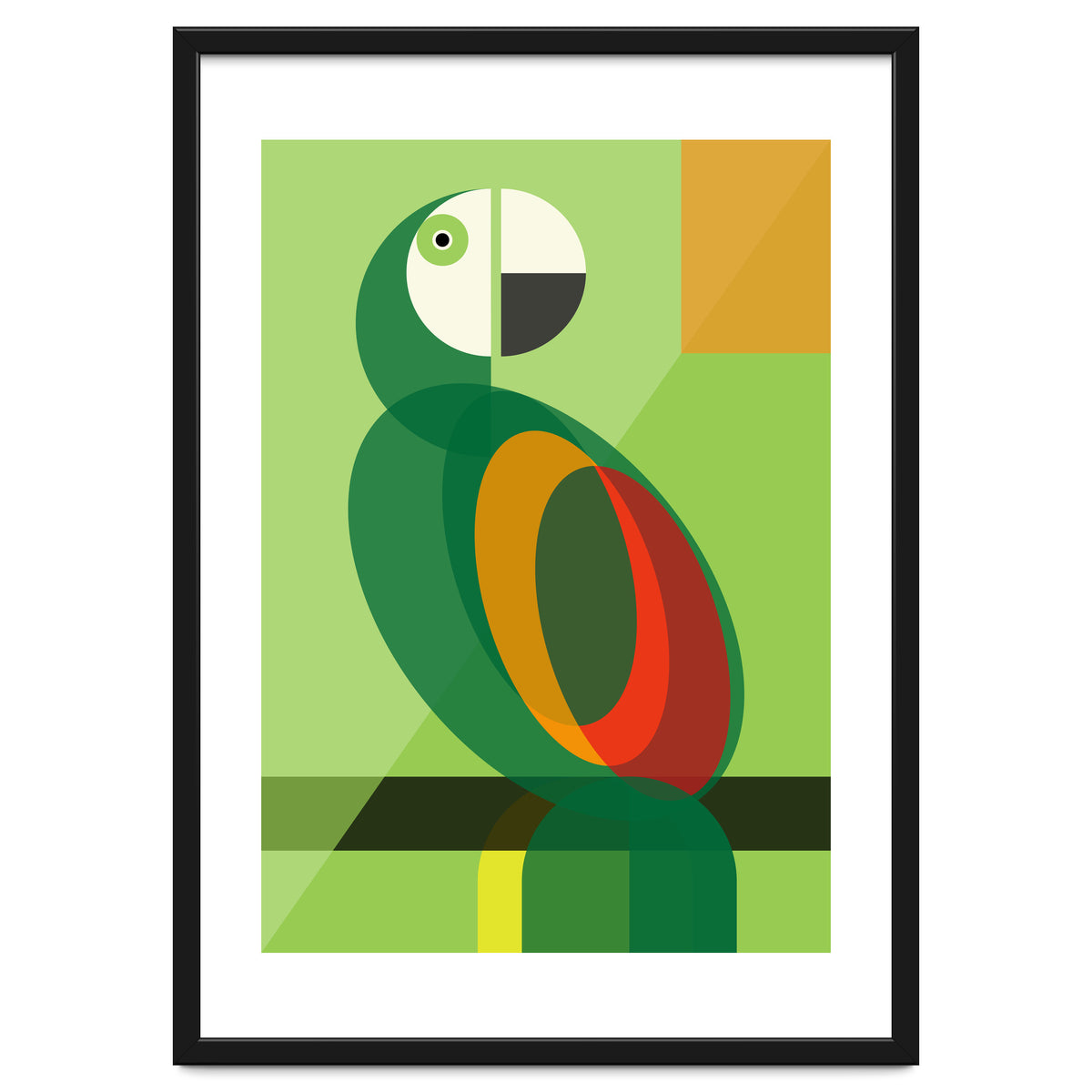 Mid Century Geometric Parrot