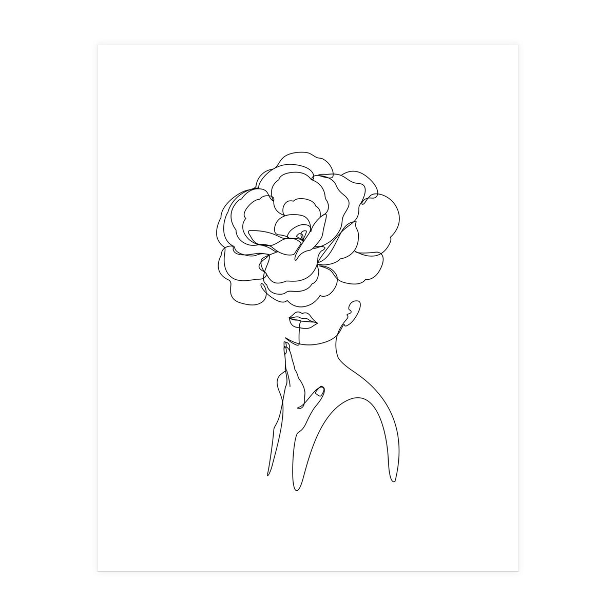 female flower line-a (Print Only)