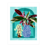 Moroccan Shelfie | Tropical Teal Plants Botanical | Exotic Modern Bohemian Eclectic Décor  (Print Only) thumbnail
