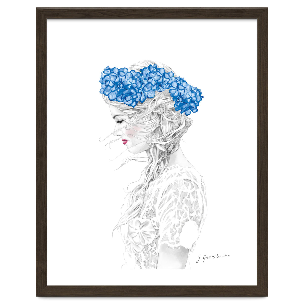 Blue Hydrangea Girl