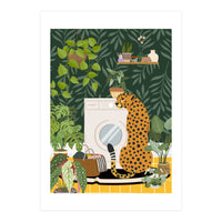 Cheetah in Tropical Laundry Room (Print Only)