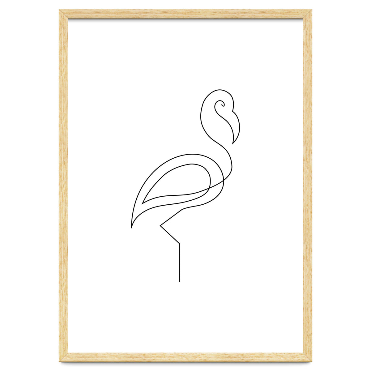 One Line Art Flamingo