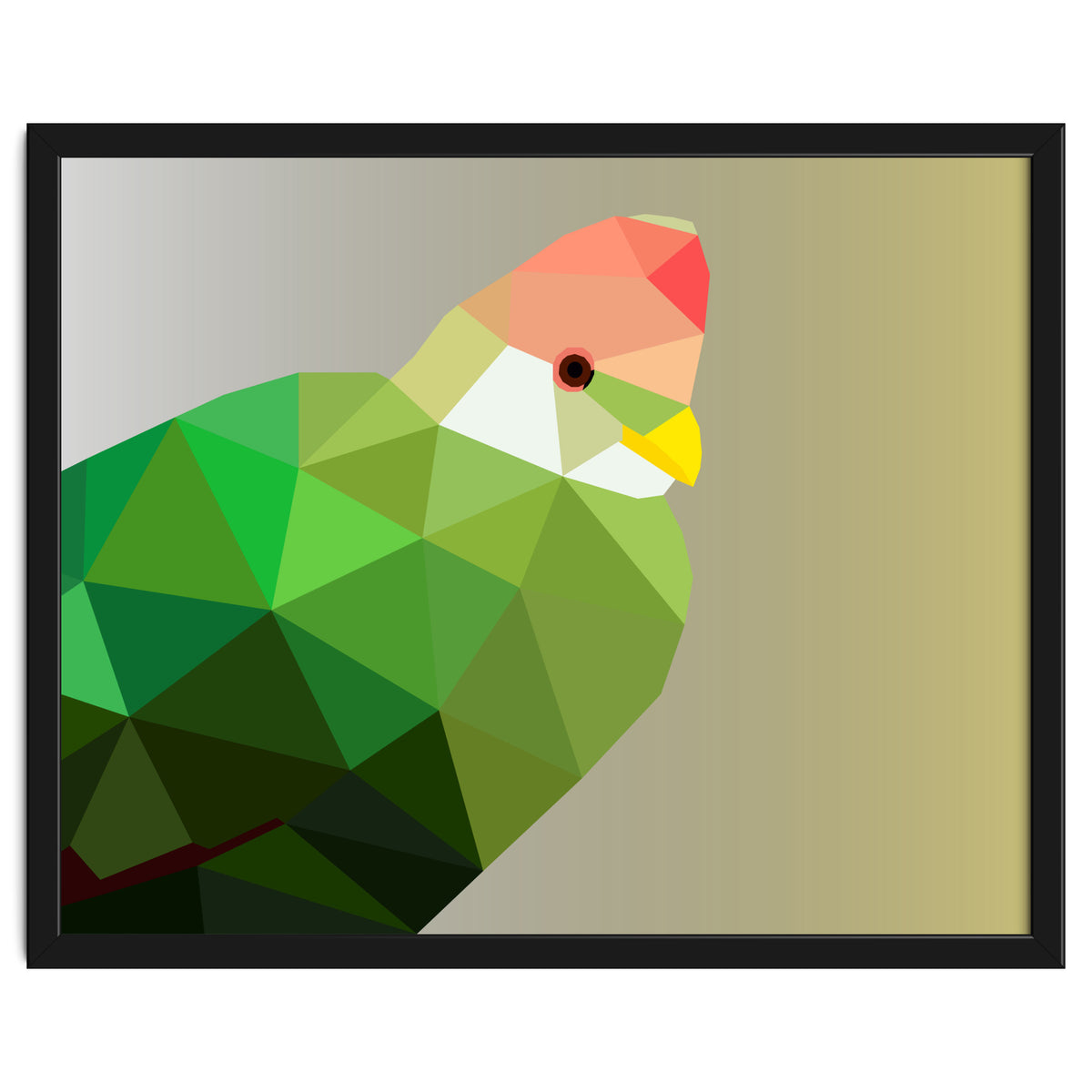 Red Crested Turaco Low Poly Art