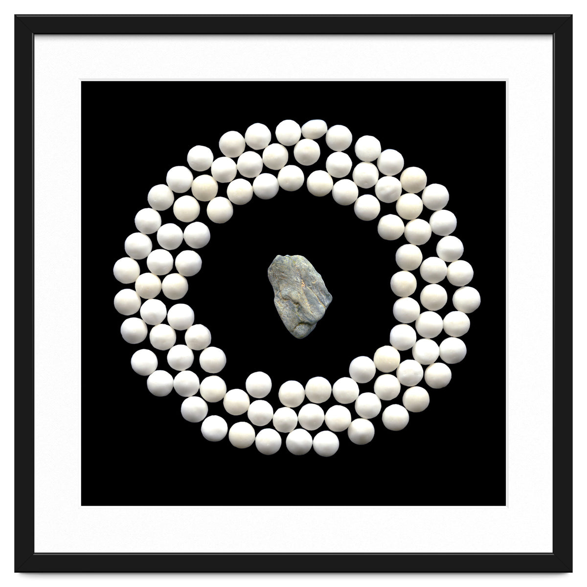 White pearls and stone